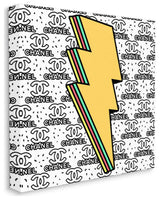 Fashion Lightning Bolt Symbol over Glam Pattern24x24