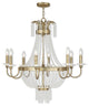 Chandelier With Clear Crystals, Hand-Applied Winter Gold