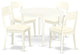 5-Piece Set With Table and 4 Faux Leather Seat Chairs, Linen White