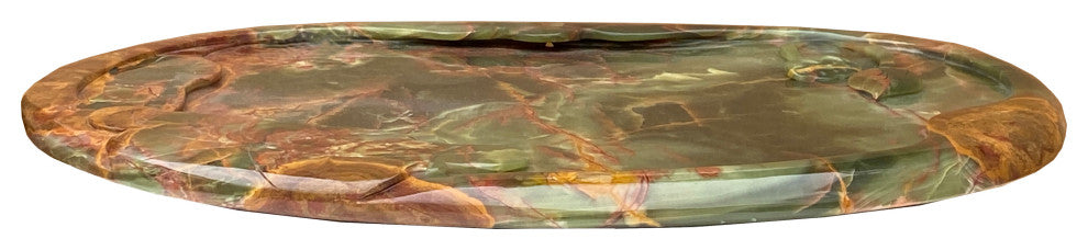 Chinese Natural Green Stone Craved Lotus Theme Tea Basin Tray Hws2284