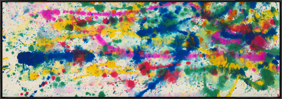 70x24 Smile Again I, Framed Artwork, Black