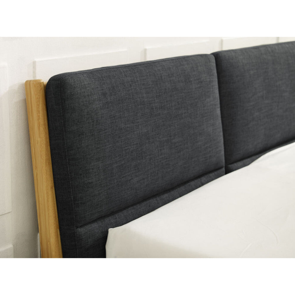 Greenington Santa Cruz King Platform Bed with Fabric | Wheat