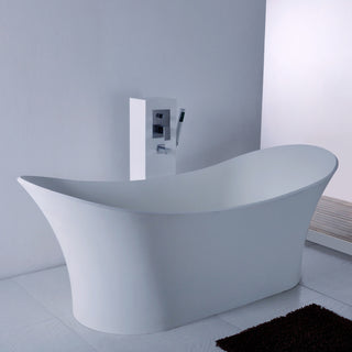 ADM Curved Freestanding Bathtub, Matte White, 68.9"