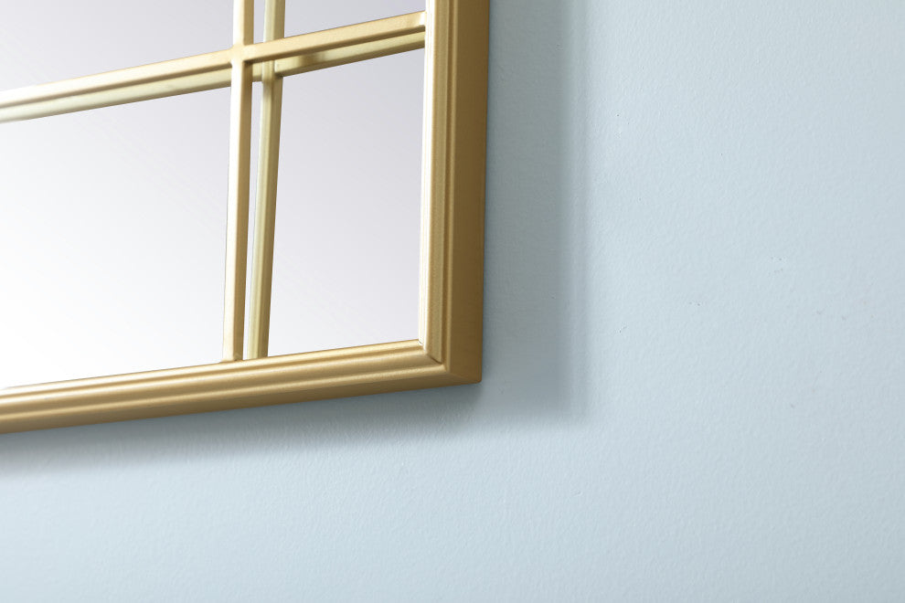 French Panel Wall Mirror 30x40", Brass