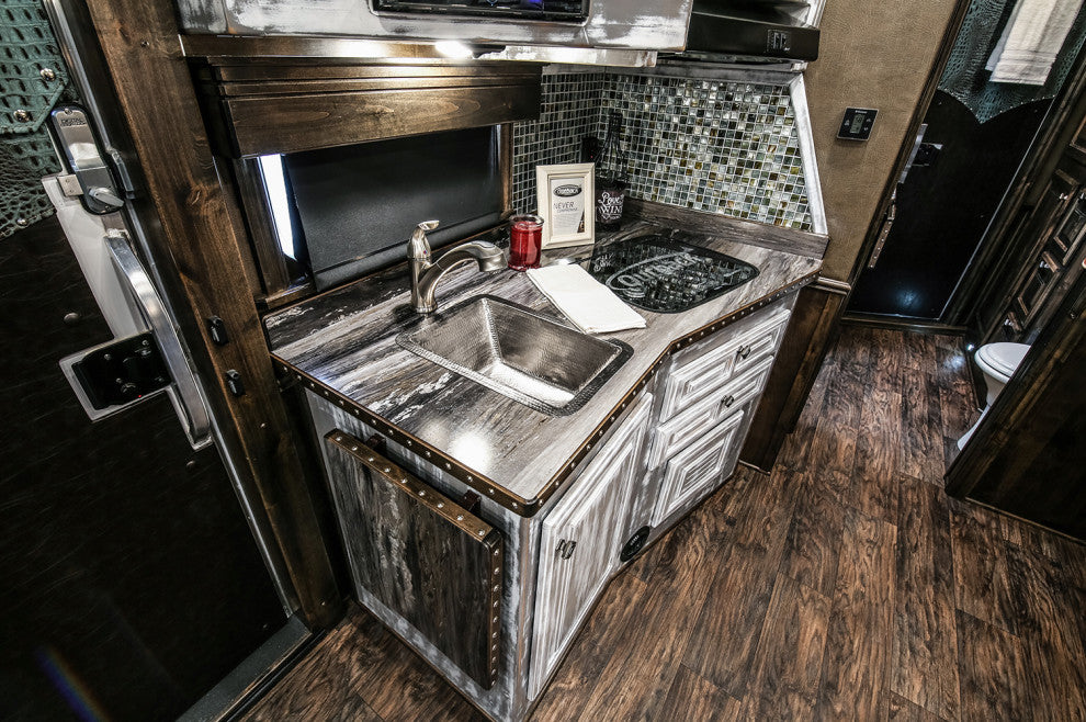 Square Hammered Copper Bar/Prep Sink in Electroless Nickel With 2" Drain Size, 2