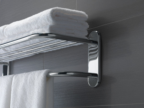 Delta Brass Towel Shelf With Single Bar Concealed Mounting, Polished Chrome, 24"