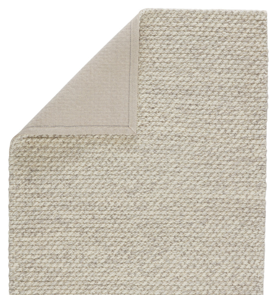Jaipur Living Alta Handmade Solid Gray/White Area Rug, 9'x12'