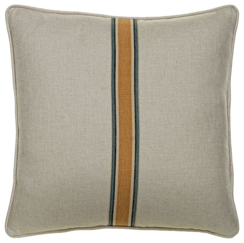 Gold Woven Medal Striped Linen Cushion | Andrew Martin Hedgerow
