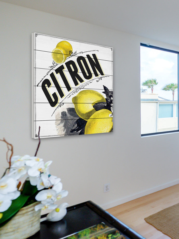 "French Fruit Lemon" Art Print, 81x81 cm