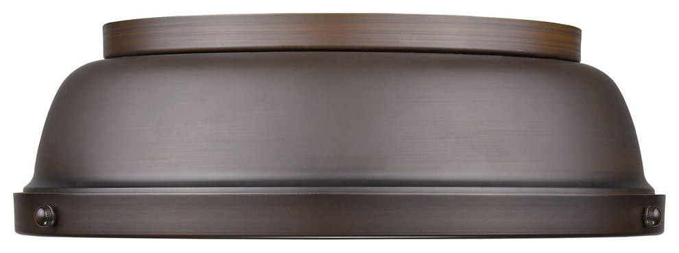 Duncan 14" Flush Mount, Rubbed Bronze With Rubbed Bronze Shade