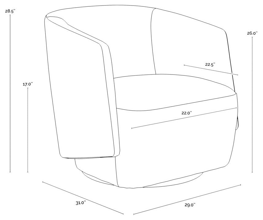 Sarina Swivel Lounge Chair, Meg Taupe / Meg Gold