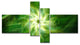 Rotating Fractal Green Fireworks, Floral Canvas Art Print, 60"x32", 4 panels