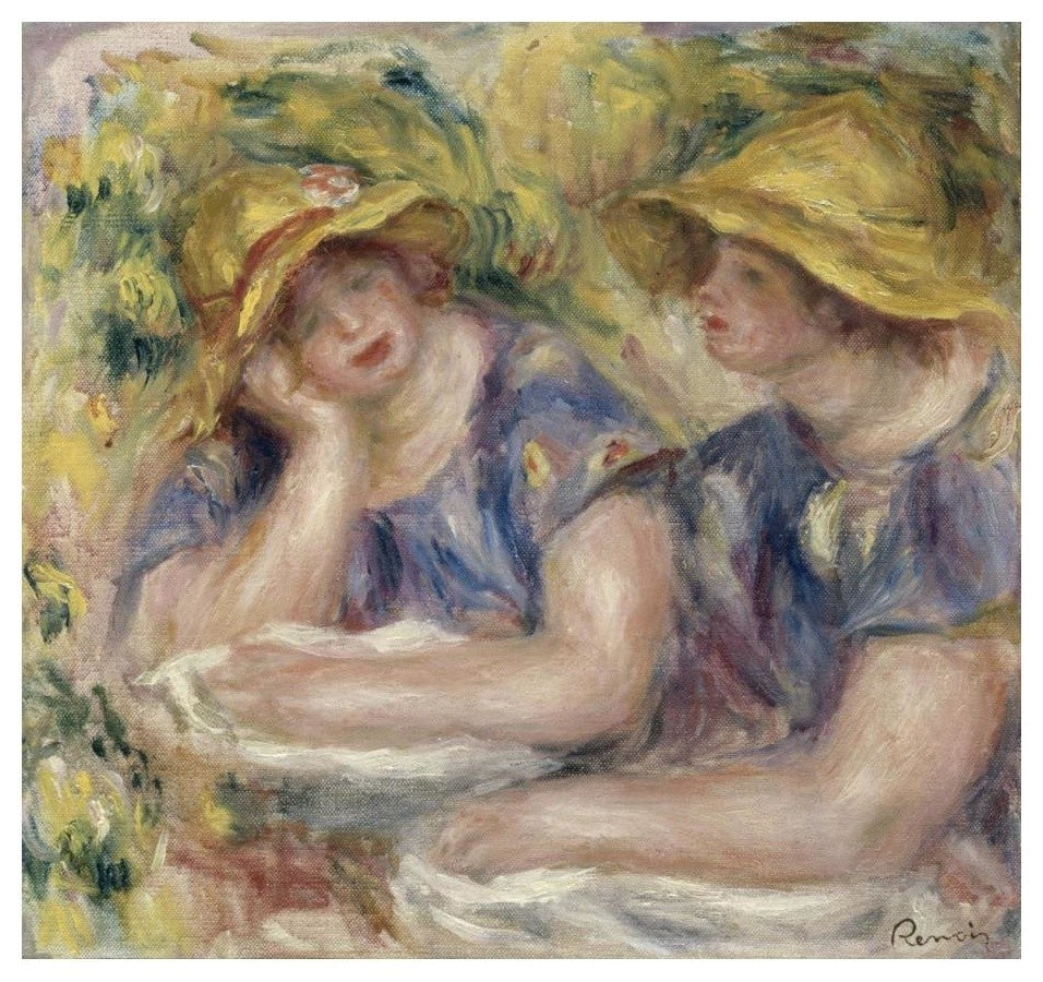 "Two Women in Blue Blouses" Print by Pierre-Auguste Renoir, 24"x23"