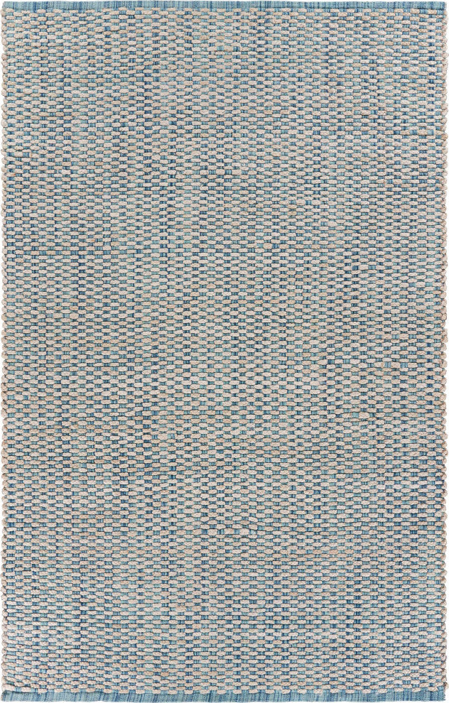5" x 8" Blue and Beige Toned Area Rug