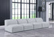 Miramar Linen Textured Fabric Upholstered 4-Piece Modular Sofa, Grey