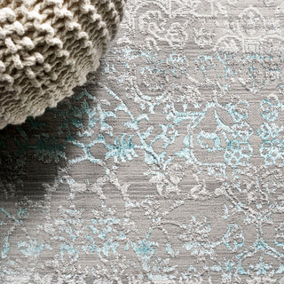 Tidal Modern Strie' Area Rug, Gray/Turquoise, 3 X 5