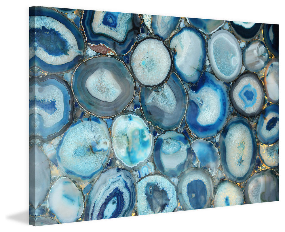 "Blue Geode Bunch" Painting Print on Canvas