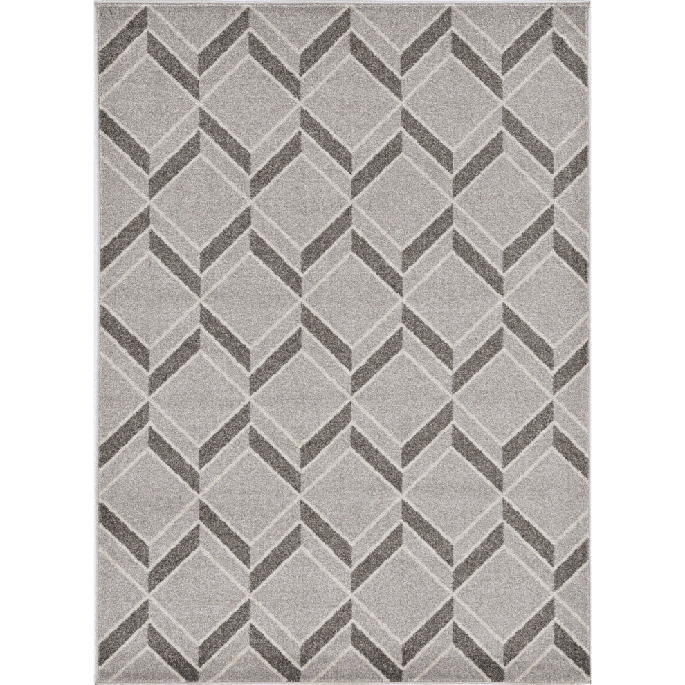 KAS Lucia 2772 Gray Herringbone Area Rug, 5'3"x7'7"
