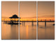 "Wonderful Wooden Pier and Hut Phuket" Metal Wall Art, 3 Panels, 36"x28"