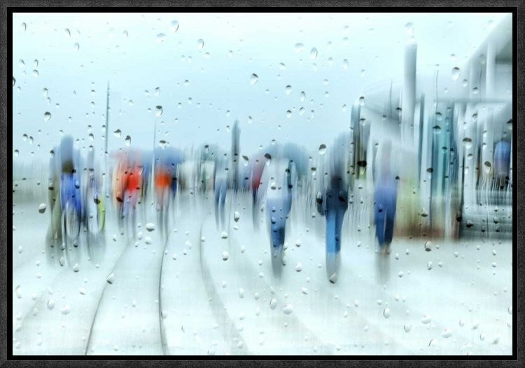 "It`S Raining" Framed Canvas Giclee by Anette Ohlendorf, 17x12"
