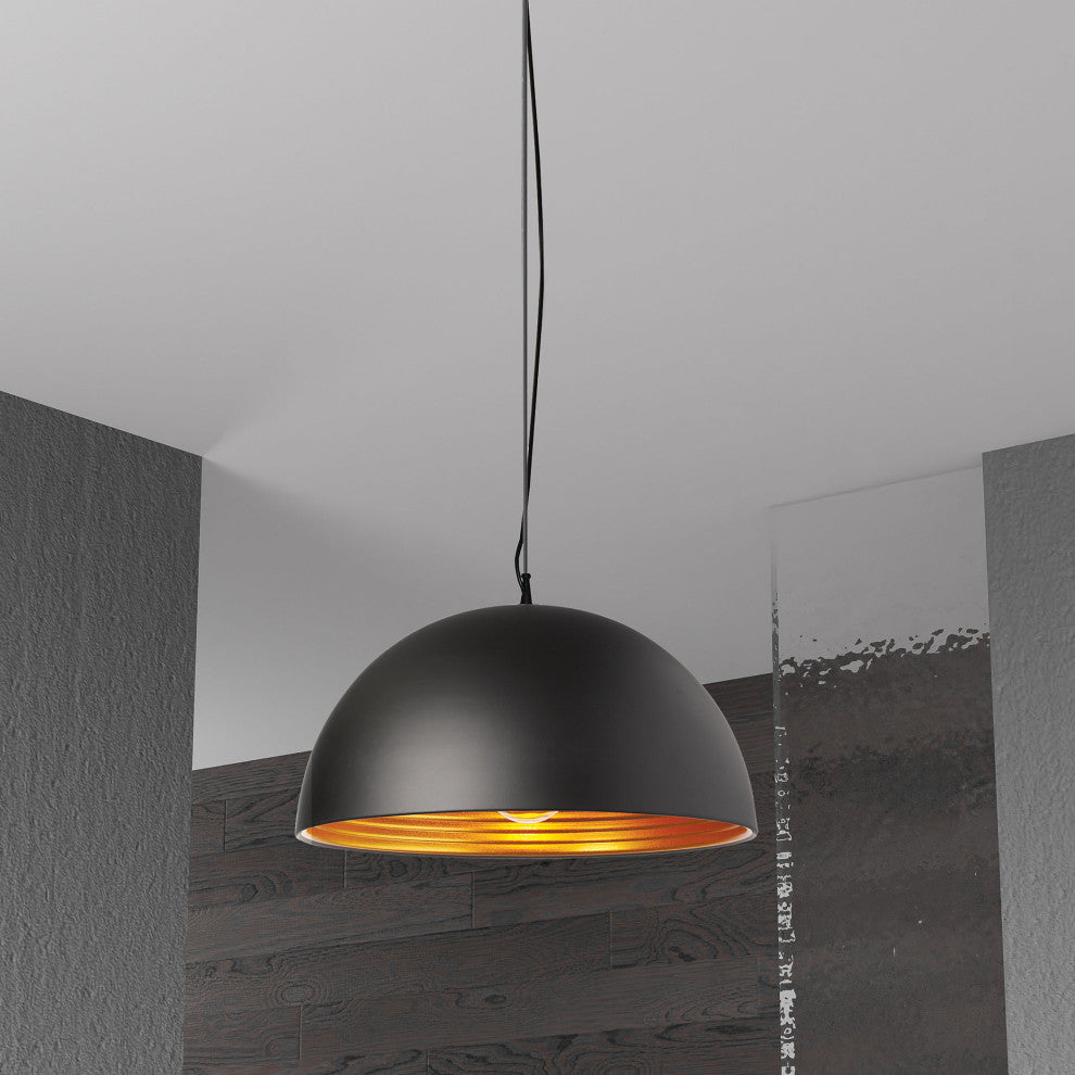 Helsinki 1-Light Pendant, Aluminum, Matte Black