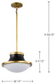Lafayette 1 Light Pendant, 14"