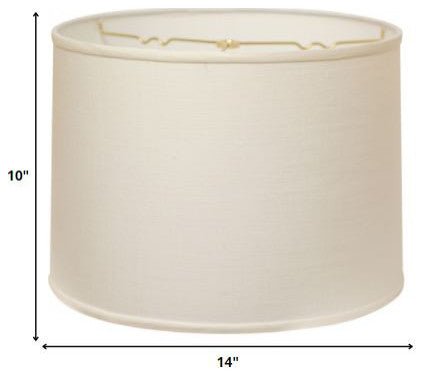 14" White Throwback Drum Linen Lampshade