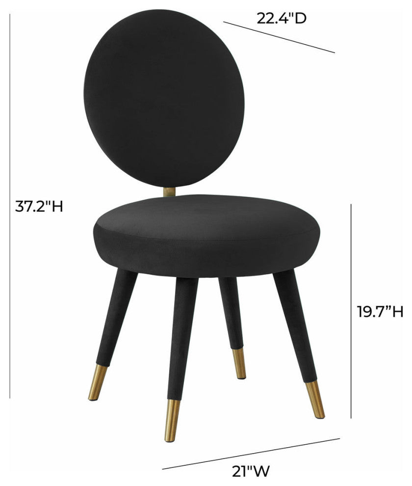 TOV Furniture Kylie Black Velvet Dining Chair