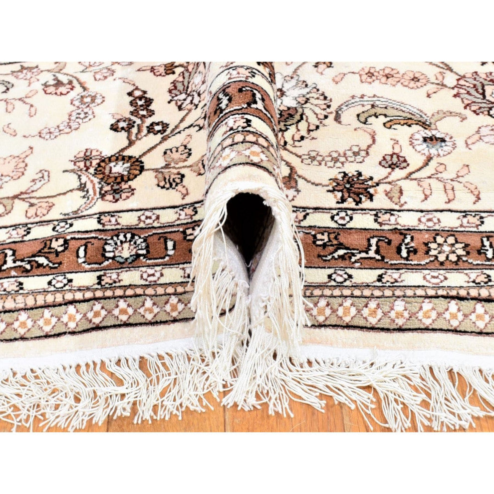 Red Sino Tabriz 250 KPSI Clearance Hand Knotted Silken Oversized Rug 12'0"x18'4"