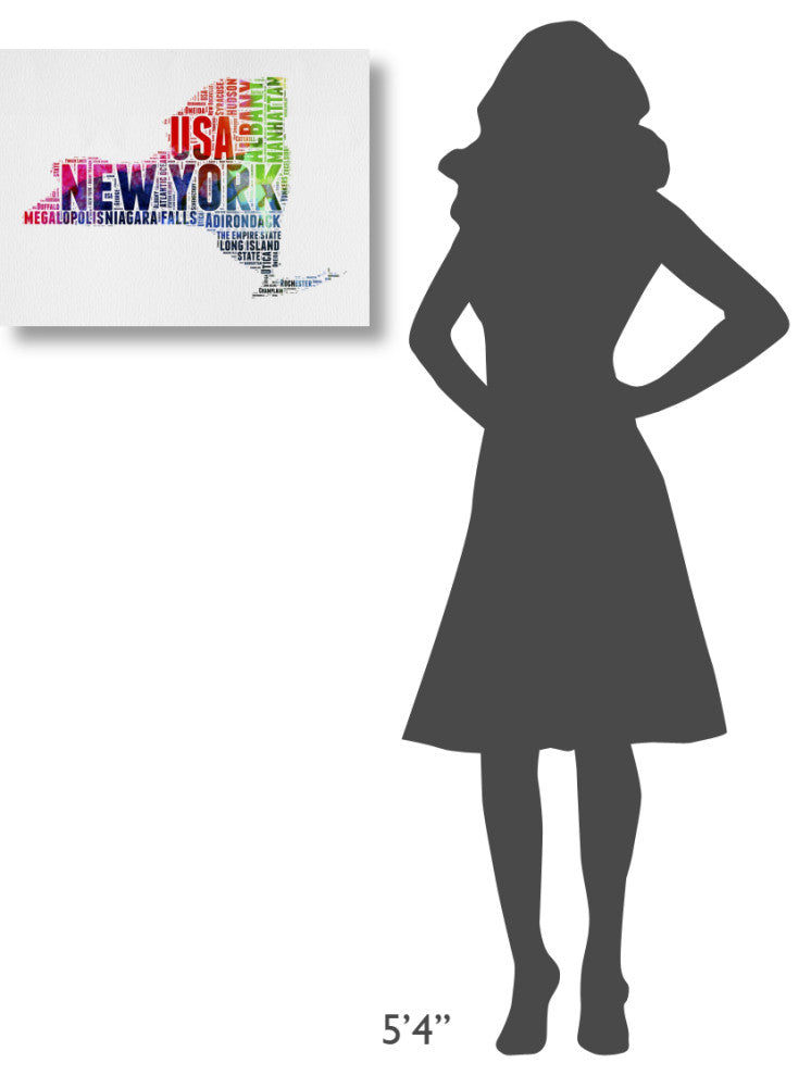 "New York Watercolor Word Cloud" Fine Art Print