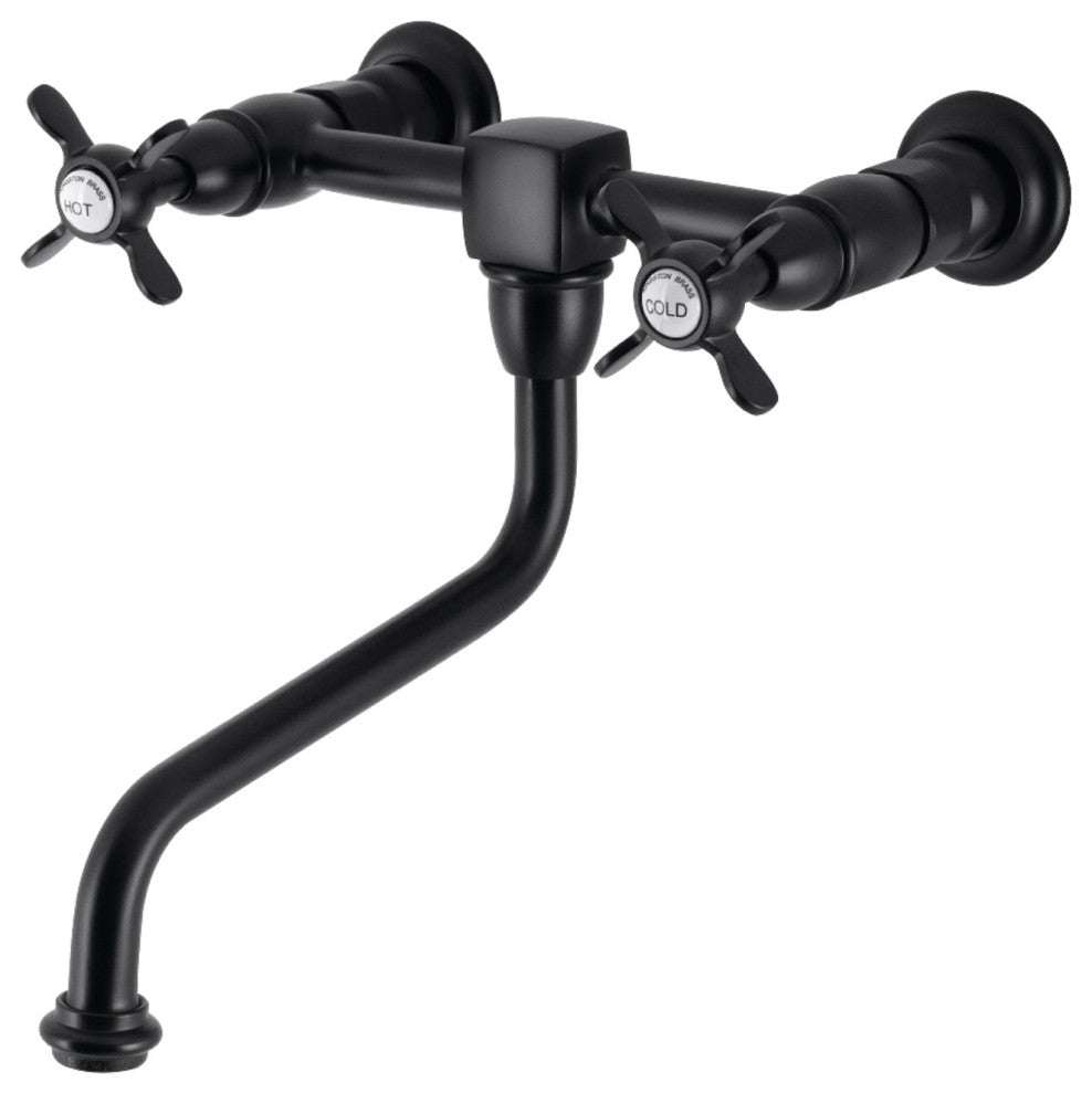 Kingston Brass KS1210BEX Essex Wall Mount Bathroom Faucet, Matte Black