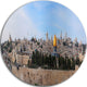 Jerusalem Cityscape Panorama, Photo Disc Metal Artwork, 11"