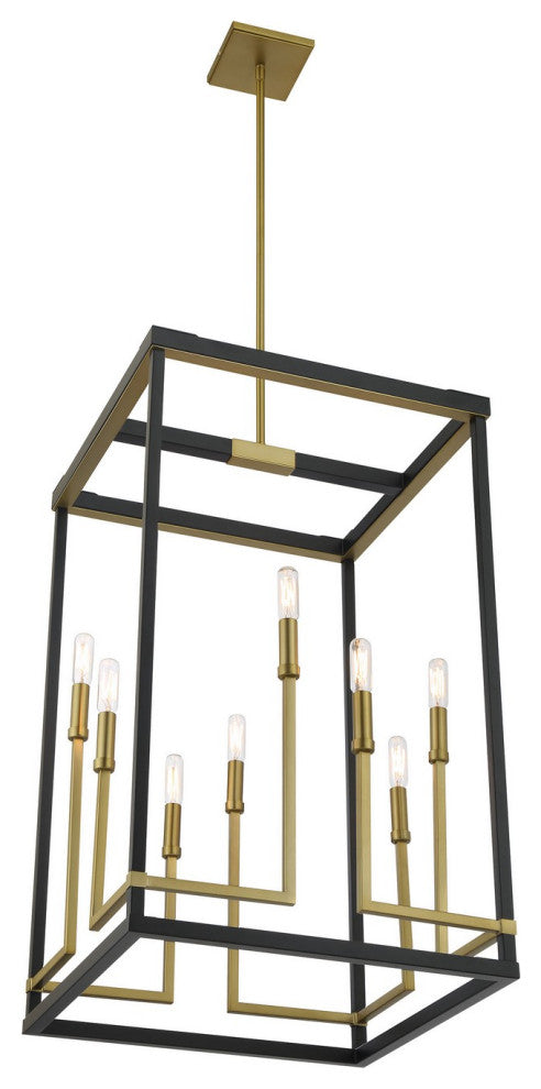 Minka Lavery Union Estates 8 Light Pendant, Coal / Soft Brass