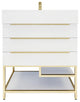 Madison 30" Freestanding Vanity with Reinforced Acrylic Sink, High Gloss White