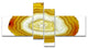 Yellow Agate with Geological Crystal, Abstract Canvas Artwork, 60"x32", 4 panels