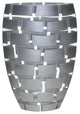 Silver Wall Design Mouth Blown Europeanï¿½ 12" Vase