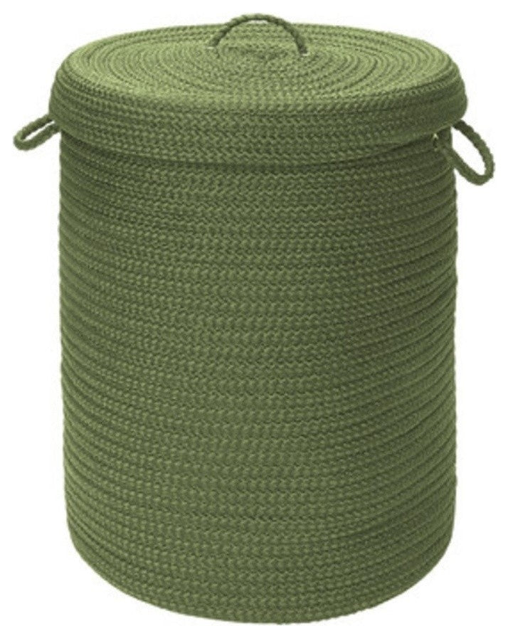 Colonial Mills Hamper Simply Home Solid Moss Green Round Hamper With Lid