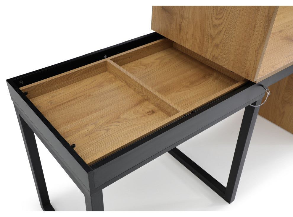 Loft Lyfe Arwen Desk, Extendable, Space Saving Design, Natural/Black