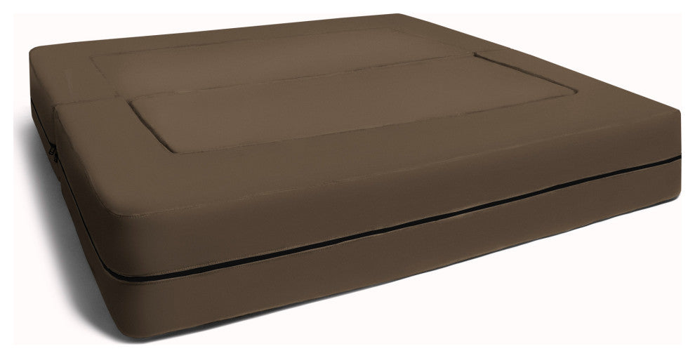 Zipline Big Kids Modular Sofa and Ottoman, Chocolate