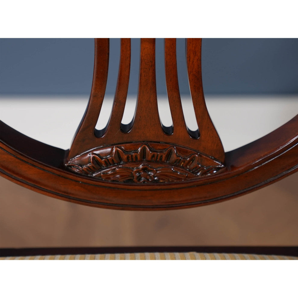 Oval Back Inlaid Arm Chair