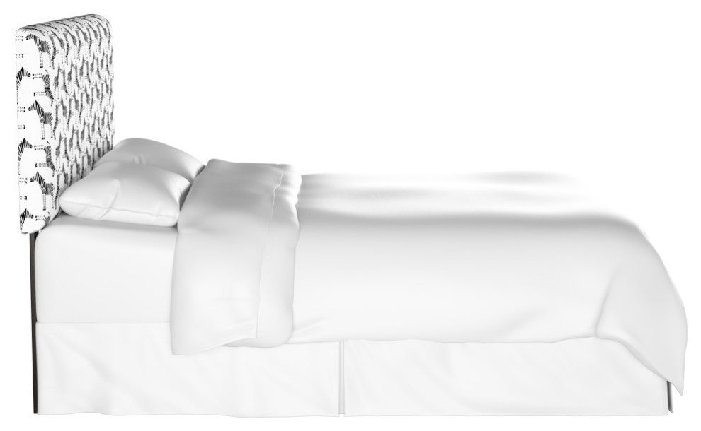California King Headboard, Block Zebra Black White