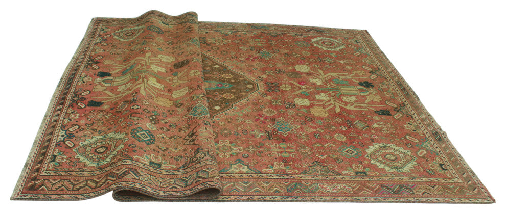 Fine Vintage Distressed Tamana Rust Rug