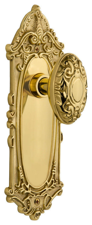 Single Victorian Plate With Victorian Knob, Unlacquered Brass