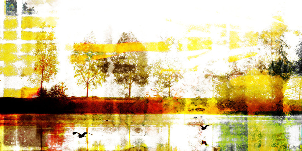 "Biscarrosse Lake" Fine Art Canvas Print, 60"x30"