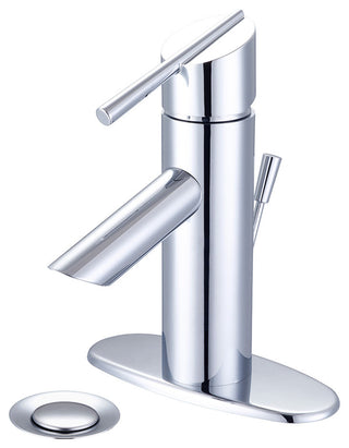 i2v Single Handle Bathroom Sink Faucet With Deck Plate, Polished Chrome