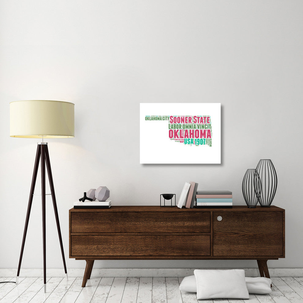 "Oklahoma Word Cloud Map" Fine Art Print