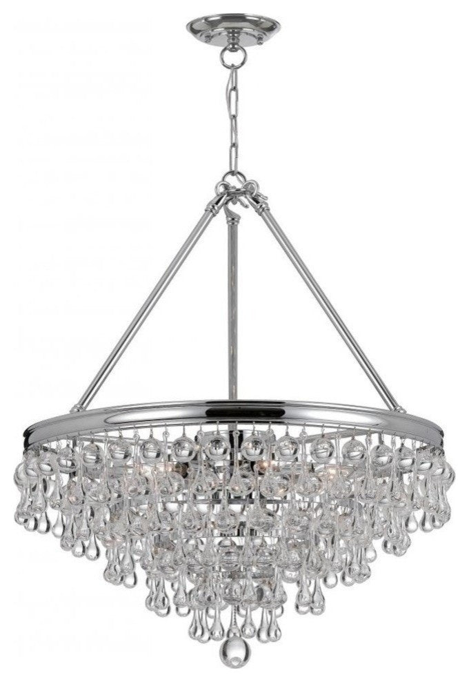 Crystorama Calypso Chandelier Clear Glass Balls Polished Chrome Brass