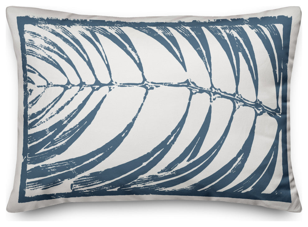 Navy Leaf Imprint II 14x20 Spun Poly Pillow