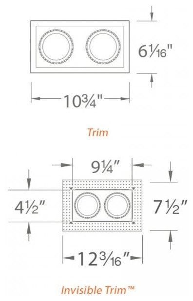 LED Precision Multiple Two-Light Trim, Black