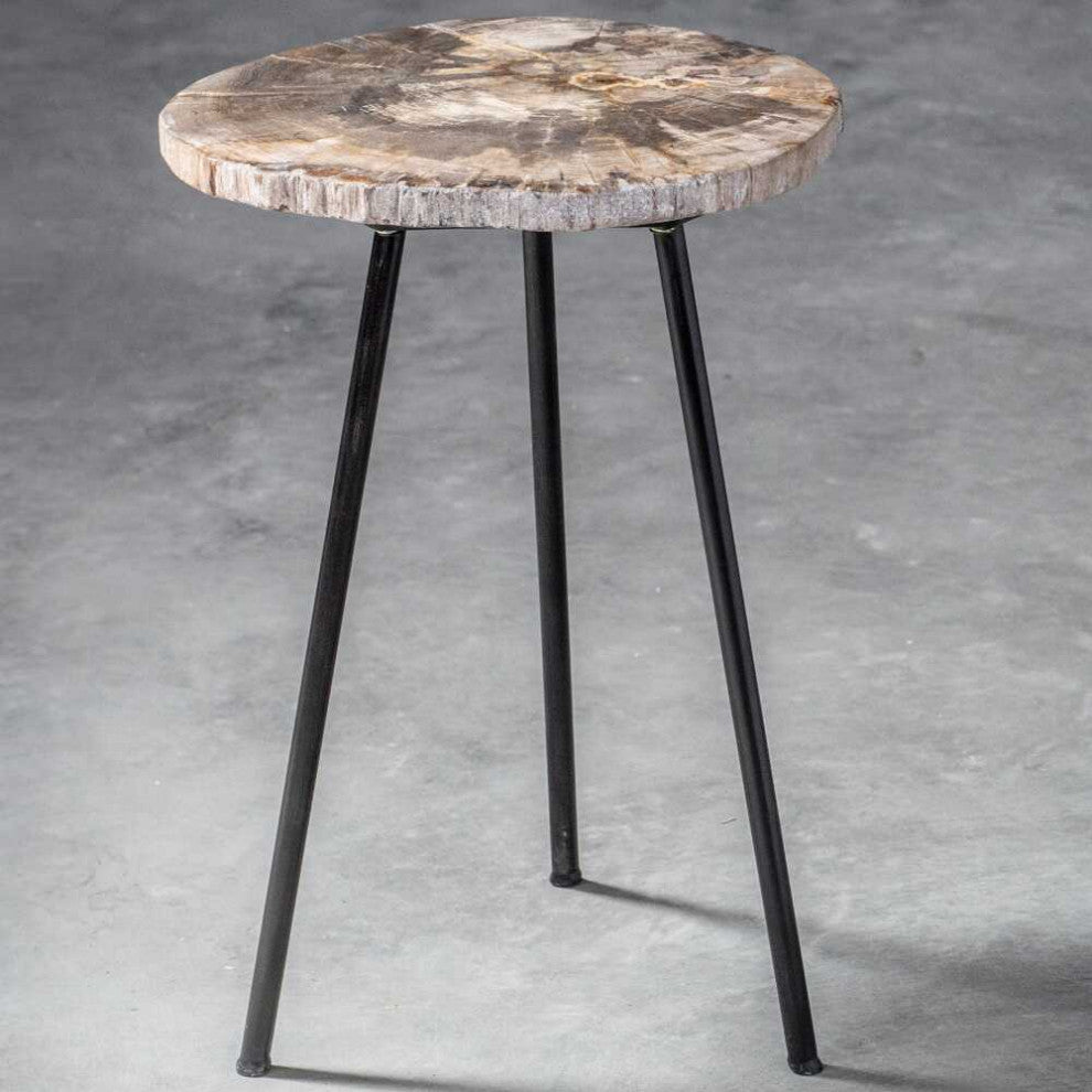 Uttermost Mircea Petrified Wood Accent table